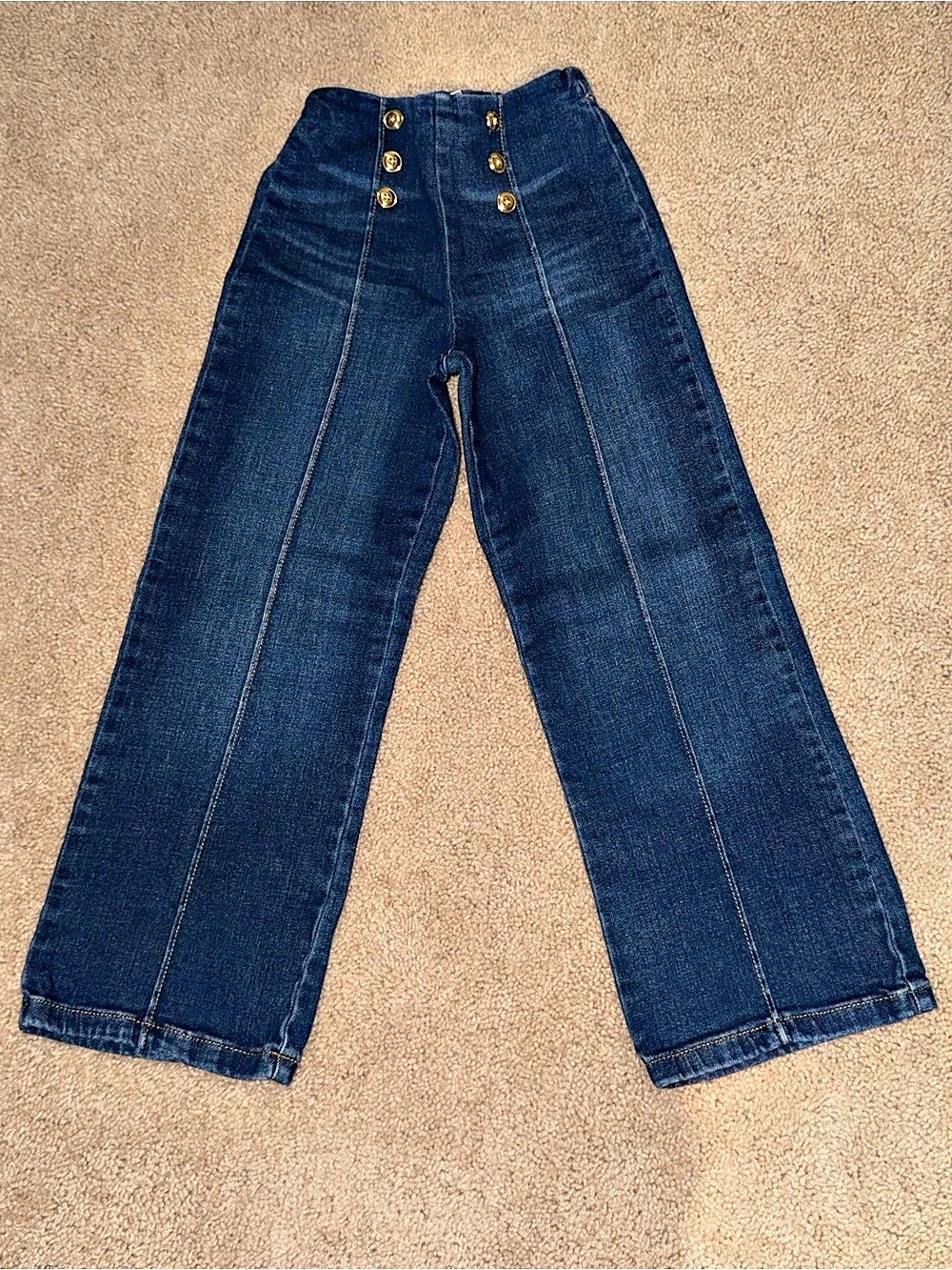 Girls Gymboree The Denim Sailor Pant Wide Leg Blue Jeans Size 7